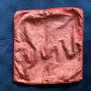 Pier 1 Orange Crushed Velvet Throw Pillow Cover 18" x 18" Zip Closure